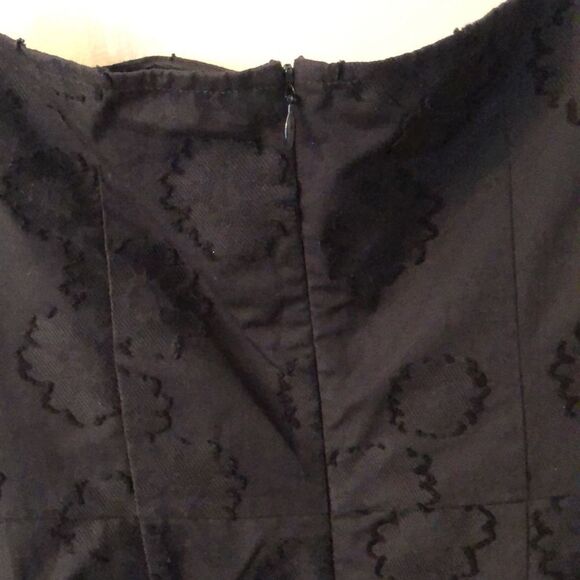 MORGANE LE FAY SIZE MEDIUM BLACK COTTON SQUARE NECK DRESS WITH POCKETS - Picture 5 of 8